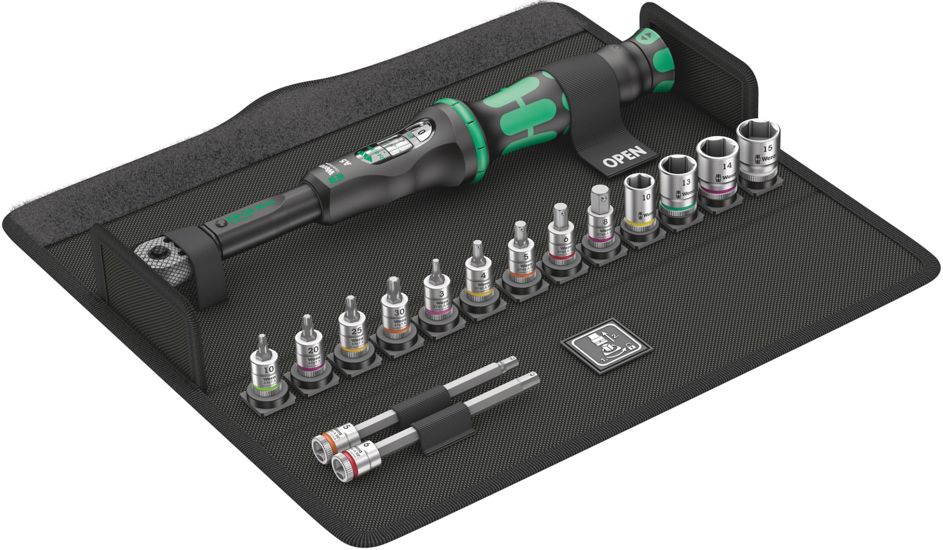 Wera Bicycle Set Torque 1 ClickTorque Wrench in textile box+sockets